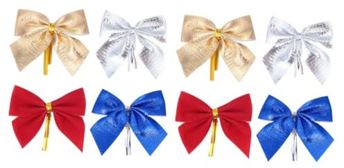 Amosfun 96 STK Weihnachtsschmetterling Weihnachtsdekorationen Glitzernde Weihnachtsschleifen Outdoor-bögen Wandpaneel Aus Holzlatten Weihnachtsbögen Für Draussen Weihnachtsbaum Tuch Kranz
