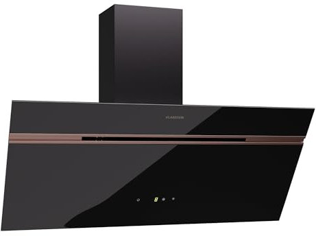 KLARSTEIN Alina Cooker Hood - 90cm Kitchen Extractor, 690 m³/h Airflow, A++ Energy Efficiency, LED Lighting, Quiet 52 dB, Touch Control, Exhaust & Recirculation, Black