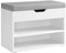 VASAGLE Shoe Bench with Cushion, Storage Bench with Padded Seat, Hallway Bench with 3 Compartments, 30 x 60 x 44 cm, for Bedroom, Living Room, Cloud White LHS020W02