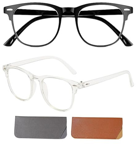 SUpoetry 2 Stück Blaulichtfilter-Brille, Blaulichtfilter Brille Herren, Blaulichtfilter Brille Damen, Brille mit Blaulichtfilter, Blaulichtbrille, Blaufilter Brille, Reduces Visual Fatigue