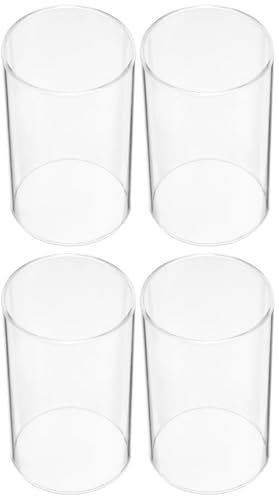 Cabilock Kerzenhalter Glas 4er Set Kerzen Glashalter - Glaszylinder Für Teelichter - Windlicht Ersatzglas - Ideal Für Hochzeitsdekorationen - Zuhause Und Party Tischdekorationen