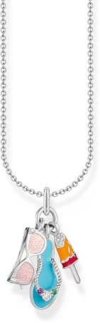 Thomas Sabo Kette mit buntem Triple-Anhänger 925 Sterlingsilber KE2228-340-7