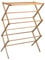Optimal Products Bamboo Wood Cloth Drying Concertina Classic 3 Tier Airier Folding Airer Foldable (Natural)