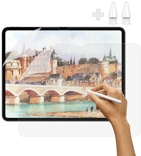 SUEEWE [2 Pezzi] Effetto Carta Pellicola per iPad Pro 13 M4 2024, Feel Like Opaca Paper in PET per Disegnare Schizzi Scrittura, con 2 Punte per Apple Pencil Pro & USB-C & 1./2. Generazione