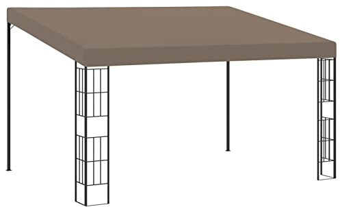 Iiaky Wand-Pavillon Partyzelt Gartenpavillon Ersatzdach Pavillon Wand Pavillon Ersatzdach FüR Garten Pavillon 4x3 m Taupe Stoff