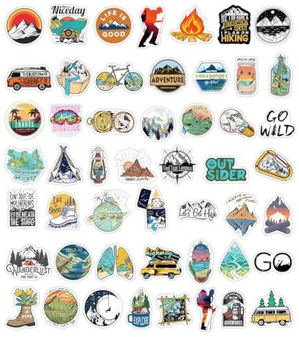 Bvxchg 50 Stück Outdoor Camping Aufkleber, Vintage Aufkleber für Auto Skateboard Laptop Motorrad Gepäck Wasserdicht Vinyl Aufkleber