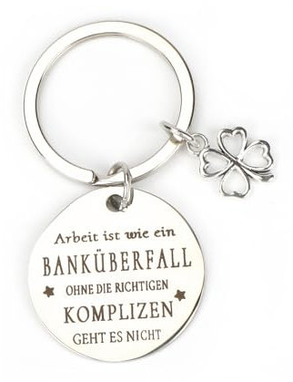 Personalisierter Schlüsselanhänger Aus Edelstahl Mit Four-Leaf Clover Anhänger, Glücksbringer Für Frauen, Ideales Abschiedsgeschenk Für Kollegen, Geburtstagsgeschenk Und Teamgeschenk Für Guter Freund