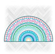 Bine Brändle - Bunte Fussmatten im Regenbogendesign - Größe 80cm x 45cm - 4 Farbvarianten (Pastellblau)