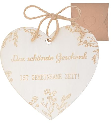 Gutschein Karte Holz mit Umschlag,Das schönste Geschenk ist gemeinsame Zeit,Romantische Geschenkkarte für Geburtstag, Hochzeit & Valentinstag, Zeit Schenken Idee mit Dauerhafter Holzgravur