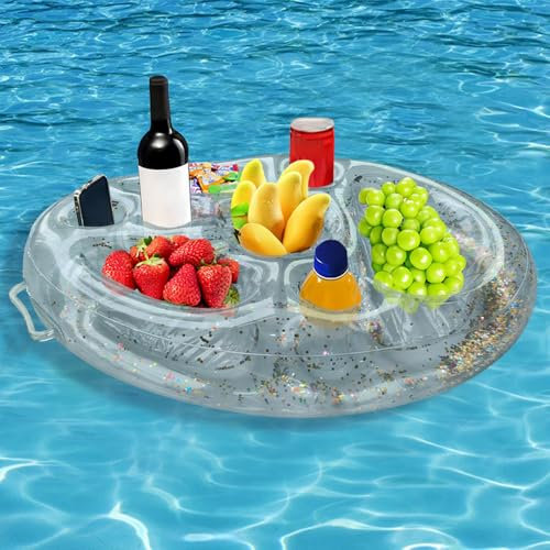Mineup Getränkehalter Pool,Aufblasbarer Getränkehalter, 8 Löcher Große Kapazität Floating Coasters,Poolbar Aufblasbar, Schwimmender Getränkehalter, Pool getränkehalter für Party, Beachparty, 70*50cm