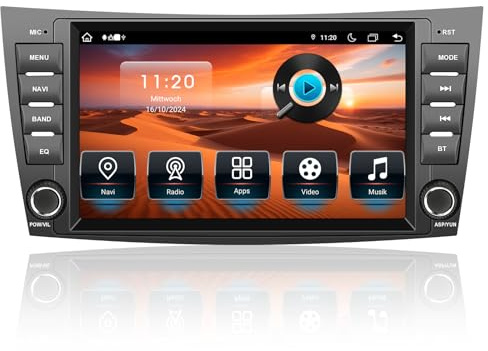 Radio Car Bluetooth Wireless Carplay 4 GB 64 GB 2 DIN für Mercedes-Benz E-Klasse W211 (E200/E220/E240/E270/E280) / CLS-Klasse W219 (CLS-350/CLS-500/CLS-55) 8 Zoll Stereo Auto