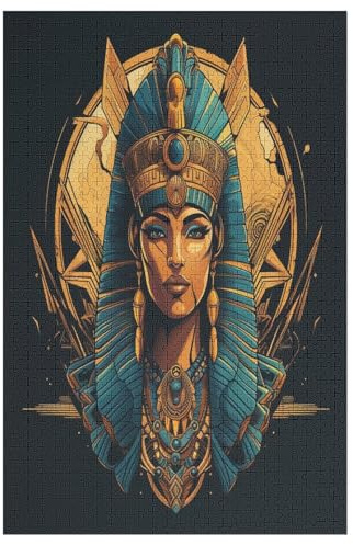 Ägypter Mythologie Holzpuzzle 1000 Teile,Puzzles Für Erwachsene, Impossible Puzzle, Kinder Legespiel 78×53cm