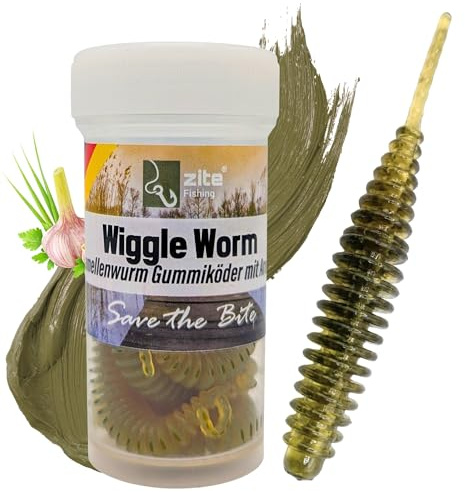 Zite Fishing Wiggle Worm Mix 10 Stück – Lamellen-Gummiwurm für Ultra Light | Forellen Angeln - 5,5cm Gummiköder & Phthalatfrei
