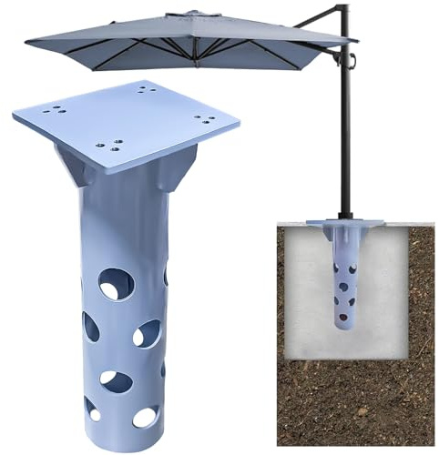 BOOSHMall Base Universale per Ombrellone da Incasso, Piastra di Base in Acciaio Antiruggine, Stabilità Elevata, Portata >1000kg, Ideale per Giardini, Piscine e Aree Ricreative all'aperto