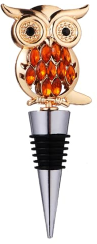 Artibetter Creative Owl Wine Stopper Bottle Plug Made of Alloy with Crack-Resistant and Decorative Features for Home and Party Use in Silver Colour