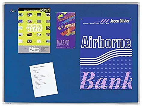 Legamaster Premium Textiltafel - blau - 90x120cm - Pinnwand zum Aufhängen inklusive Wandhalterung - aus Filz mit Aluminiumrahmen zum Anheften von Notizen