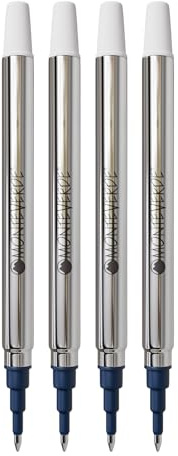 Monteverde Roller Ball Refill To Fit Sheaffer Roller Ball Pens - Fine Blue/Black Color 4 Pack (S223BB)