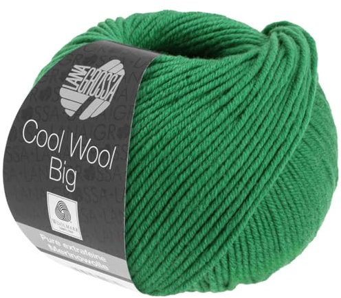 LANA GROSSA Cool Wool Big | Extrafeine Merinowolle waschmaschinenfest und filzfrei | Handstrickgarn aus 100% Schurwolle (Merino) | 50g Wolle zum Stricken & Häkeln | 120m Garn FB 939