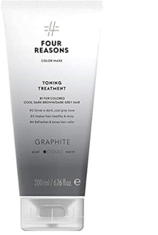 Four Reasons Haartönung Conditioner - Grafit - Natürliche Spülung und Intensivtönung für Haare - Semi permanente Haarfarbe in Grau - Intensive & Schonende Farben Tönung