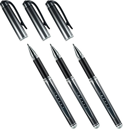 Faber-Castell Gelschreiber Uni-Ball Impact UM-153S (3 Stück, schwarz)