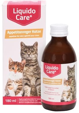 LiquidoCare stimulateur d'appétit Chats, Tonique, pour la Restauration physiologique-nutritionnelle en Cas de Convalescence et de Poids insuffisant, complément Alimentaire diététique 180 ML