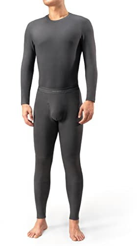 DAVID ARCHY Thermal Underwear Mens Set Double-sided Brushed Finish Underwear Thermals Top and Bottoms Long Sleeve Base Layer Moisture-wicking Heat-generating Suitable 23°F to 41°F