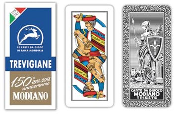 Modiano Regionale Spielkarten Trevigiane Jahrestag 150 Jahre blau 300139