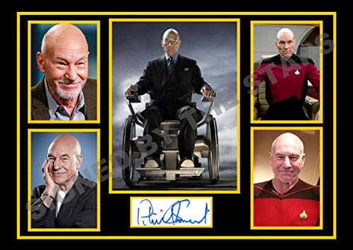 SIGNED BY THE STARS Patrick Stewart Fotodruck mit Autogramm Star Trek, Xmen, mattes Finish, 30 x 20 cm (A4), ideales Geschenk für Zuhause und Büro