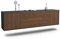 Dekati Lowboard Aurora hängend (180x49x35cm) Korpus anthrazit matt - Front Holz-Design Walnuss - Push to Open