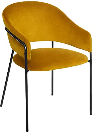 Atmosphera - Sessel Siron senfgelb aus Samt - Senfgelb