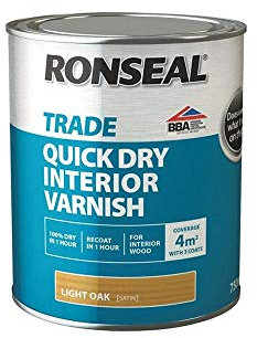 Ronseal Trade Quick Dry Interior Varnish - Light Oak - 750ml
