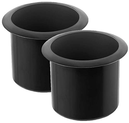 GYBest 2 Pcs Plastic Black Cup Holder, Recliner-Handles Replacement Cup Holder Insert for Sofa Boat Couch Recliner Poker Table (Bottom: 3.54, Top: 4.17, Height: 3.94)