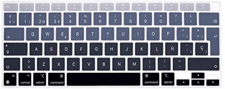 HRH ESP Tastaturabdeckung aus Silikon für MacBook Air 13,3 Zoll (33,8 cm), 13 Zoll (2020 mit M1-Prozessor (Modell A2337), Touch-ID-Zubehör, Ombré-Grau