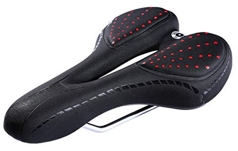 ZHIQIU Bequemer Fahrradsattel für Mountainbike, Beruf, Rennrad, MTB, Fahrradsattel, Outdoor- oder Indoor-Fahrradkissen, Rot