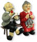 colourliving Gartenfigur Deko Figur Oma und Opa auf Bank XL Gartendekoration Figur Großeltern auf Bank