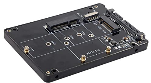 NFHK Combo M.2 NGFF B-Key & mSATA SSD to SATA 3.0 Adapter Converter Case Enclosure with Switch