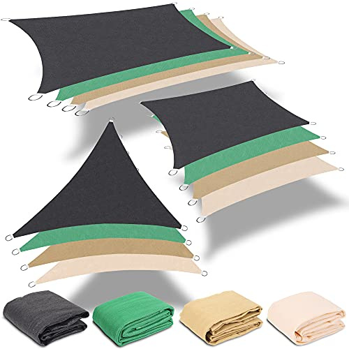 Rapid Teck Sonnensegel Dreieck Sand 5x5x5m Sonnenschutz Windschutz Sonnendach UV Schutz HDPE Atmungsaktiv für Garten Balkon Terrasse