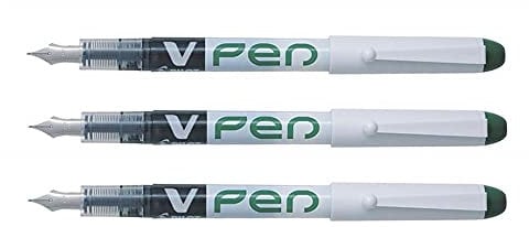 PILOT V-Pen Disposable Erasable Fountain Pens Pack of 3 Greenaa