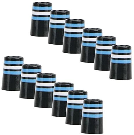 Colcolo 12 Pieces Golf Iron Ferrule Fit 0.370'' Tapered Steel Shaft Iron Wedge Rubber Ferules, Blue White Black
