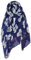 Van Der Rich ® - Foulard Mi-Saison en qualité Coton-Viscose Motif Fleur 90cm*180cm - Femme (Bleu-2)