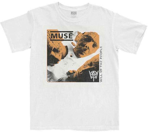 Muse T-Shirt Will of The People Stencil Band Logo Neu Offizieller Herren Schwarz