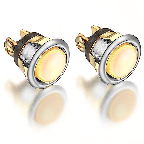 2 Pack Lighted Doorbell Button Replacement, Easy to Install Wired Doorbell Button Push Door Bell Ringer Kit Round Rim with Lighted Center (Fashion)