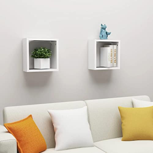 INLIFE Würfelregale 2 STK. Weiß 30x15x30 cm,4.61kg,806998
