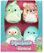 Squishville SQM0469-4er Pack Prähistorisches Squad, superweiche Mini-Squishmallows, 5cm Plüschfiguren