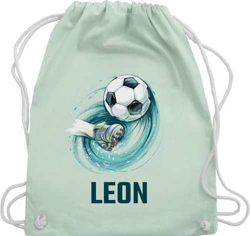 Turnbeutel Rucksack - Fußball Schuss Cool Fußballfan | Fußballgeschenkideen - Unisize - Pastell Grün - personalisierte stoffbeutel junge beutel fussball geschenke+für+fußballfans leon