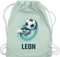 Turnbeutel Rucksack - Fußball Schuss Cool Fußballfan | Fußballgeschenkideen - Unisize - Pastell Grün - personalisierte stoffbeutel junge beutel fussball geschenke+für+fußballfans leon