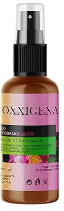 Oxxigena - Olio di Rosa Mosqueta Bio Puro al 100%, Confezione Spray 100 ml, Idratante Versatile per Pelle Secca e Screpolata, Ideale Contro Rughe, Cicatrici, Unghie o Capelli