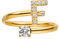 Purelei® Buchstaben Ring F – Damenring aus langlebigem Edelstahl – Wasserfeste Ringe – Verstellbare Ringe von Größe 50 bis 60 – Modeschmuck für deinen individuellen Look
