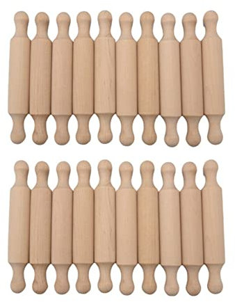Bdfhjln 20 Mini Mattarelli in Legno Color Legno Mattarello in Legno per, Piccolo Rullo per Pasta in Legno per Bambini in Cucina Vassoio in Legno A più Livelli