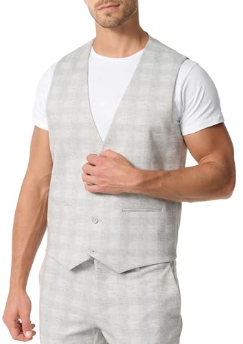 JEFF Herren JFLeo Weste Anzugweste elegante Herrenweste mit Viskose-Anteil | Klassische Anzugweste mit weichem Materialmix und zeitlosem Design, Stoffweste, Businessweste, Sakkoweste, Weste für Männer
